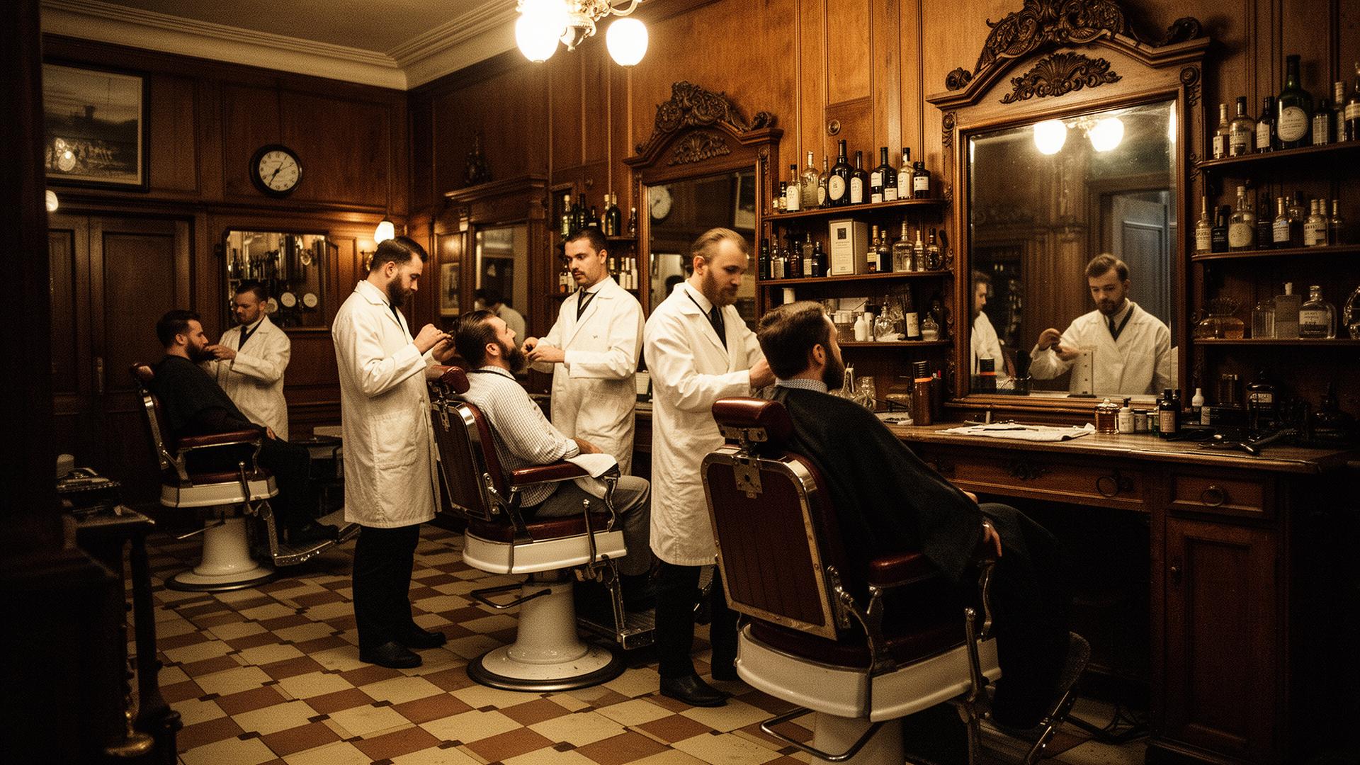 Traditional Amsterdam barbershop interior