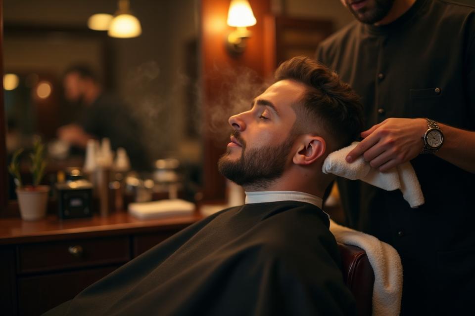 Hot towel grooming ritual at House of Barbaard