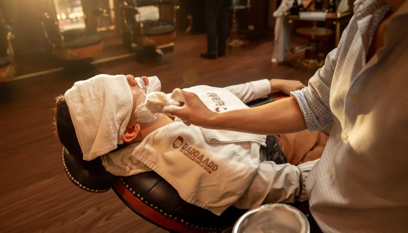 Hot towel grooming ritual at House of Barbaard