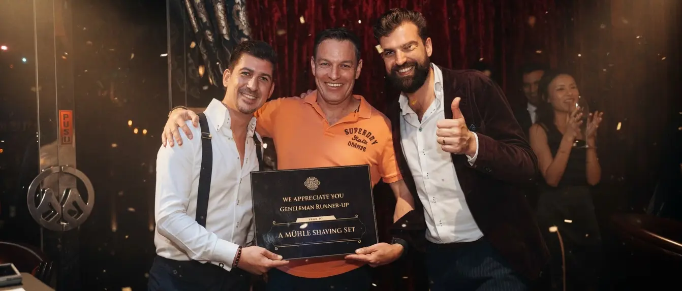 Gentlemen celebrating at a Barbaard award ceremony